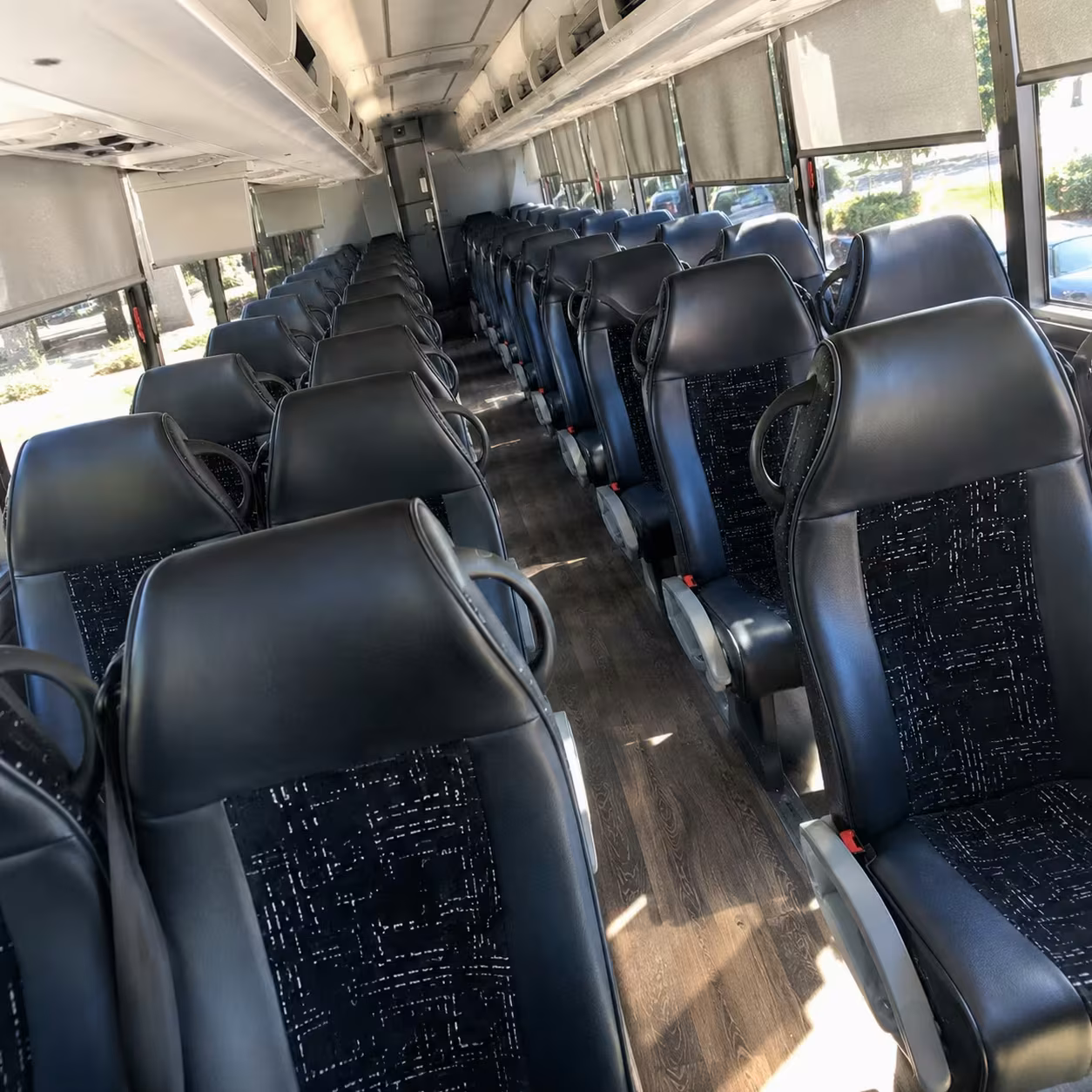 houston charter bus interior