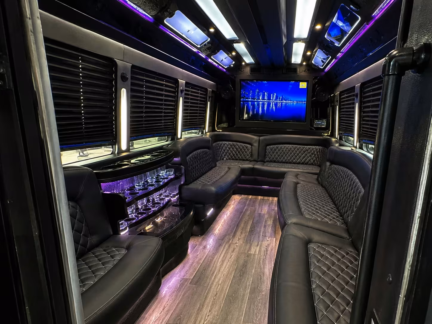 houston prom party bus rentals with led lights and sound