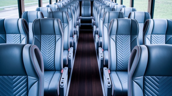 56 passenger charter bus interior view